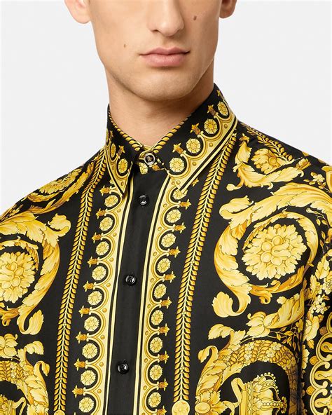 fake versace silk shirts for men|versace barocco silk shirt.